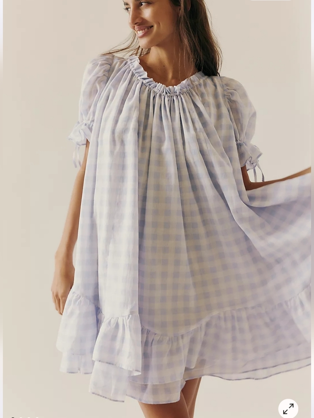 Selkie Island Chemise In Dairy Gingham Size Large